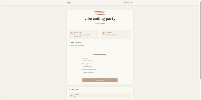 Pulse — Instant Micro-Events for Real-World Connection – screenshot 2