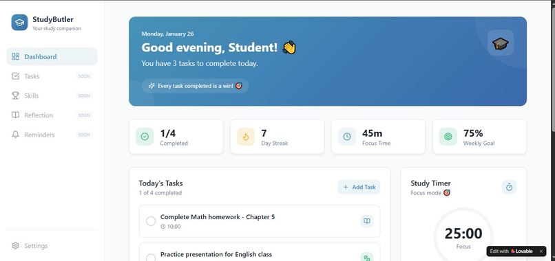 StudyButler – screenshot 1