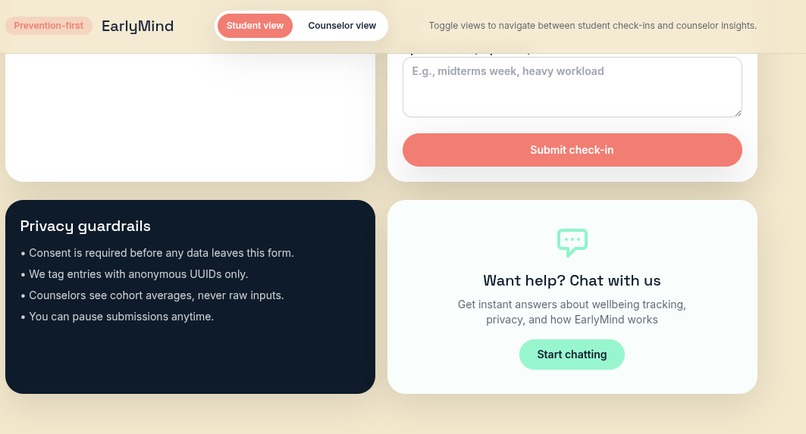 earlymind-campus-ews – screenshot 3