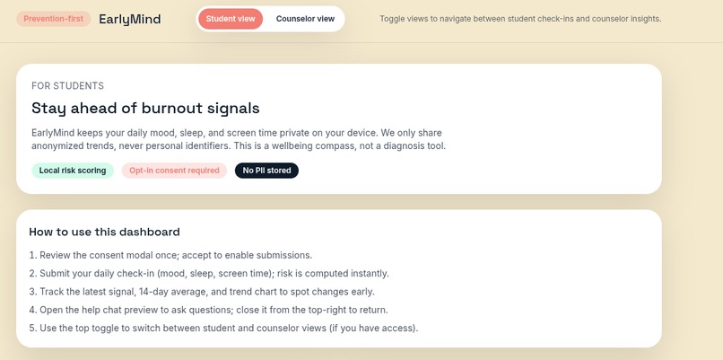 earlymind-campus-ews – screenshot 1