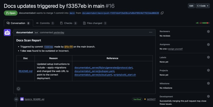 Documentabot – screenshot 1
