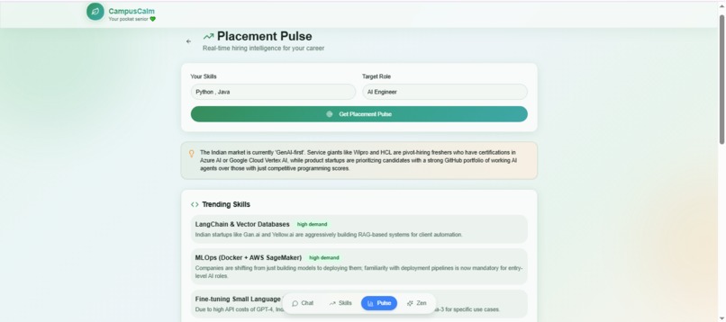 CampusCalm: AI Wellness & Career Agent for Bharat – screenshot 2