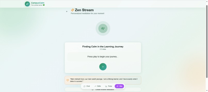 CampusCalm: AI Wellness & Career Agent for Bharat – screenshot 3