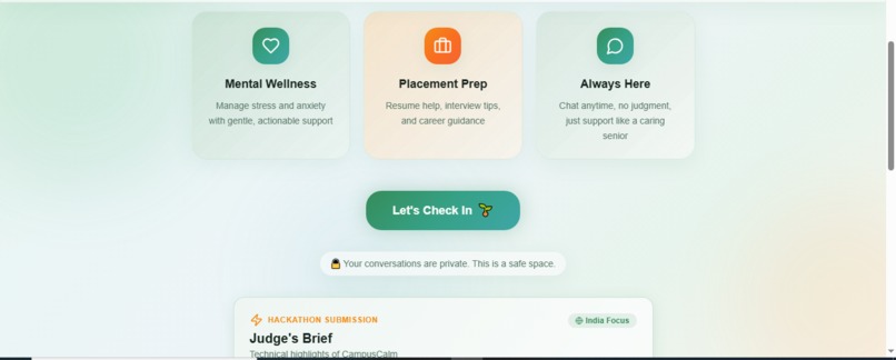 CampusCalm: AI Wellness & Career Agent for Bharat – screenshot 6