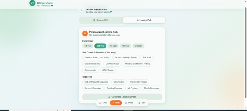 CampusCalm: AI Wellness & Career Agent for Bharat – screenshot 8