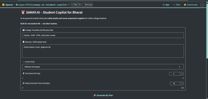 SAMAY.AI – Student Copilot for Bharat – screenshot 2