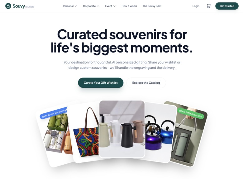 Souvy Edit: AI-Driven Bespoke Gifting – screenshot 1