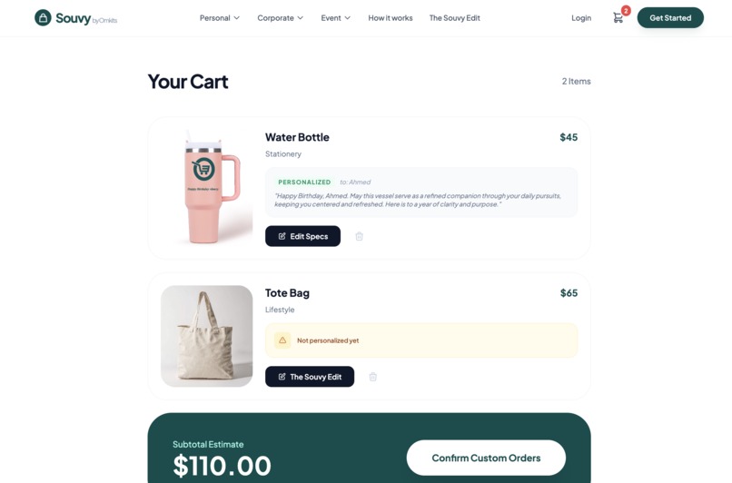 Souvy Edit: AI-Driven Bespoke Gifting – screenshot 5