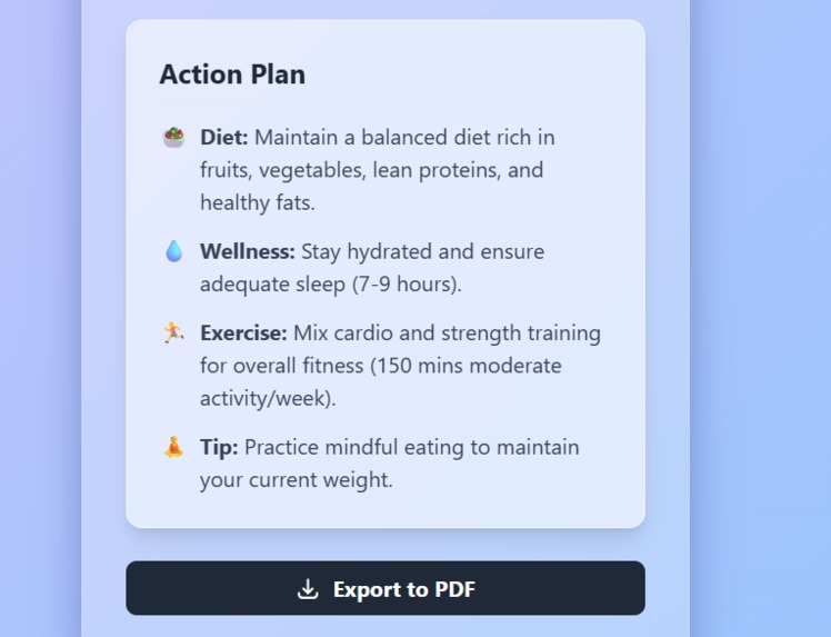 Personal Health & Nutrition Advisor – screenshot 2
