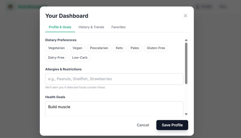 NutrAIcionist – screenshot 2