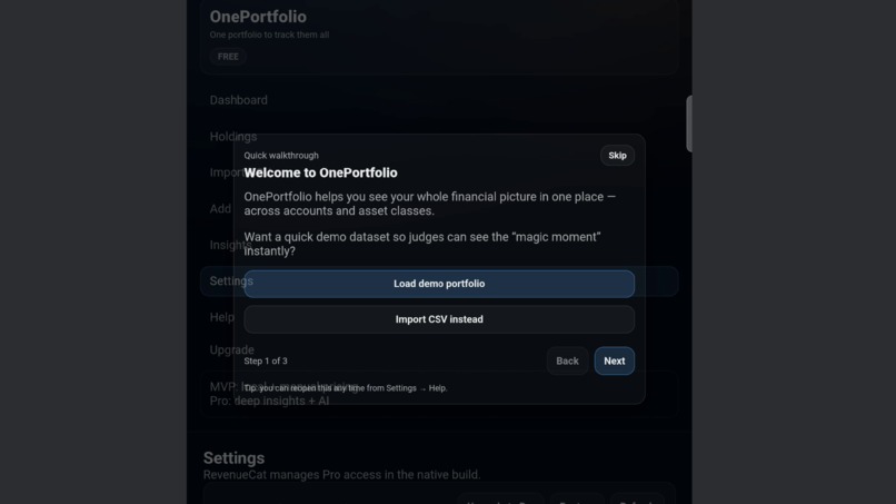 OnePortfolio – screenshot 1