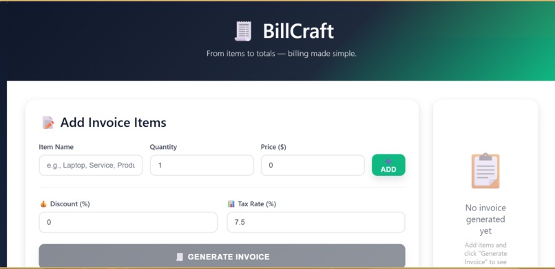 BillCraft – screenshot 1