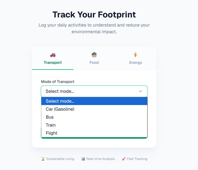 CarbonWise — Personal Carbon Footprint Tracker – screenshot 1