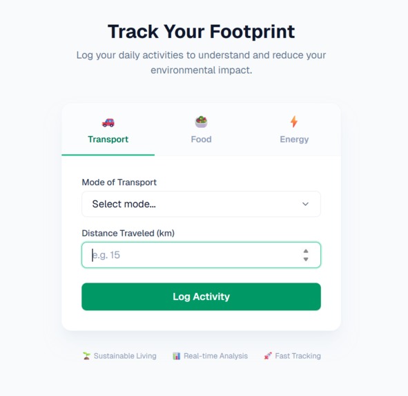 CarbonWise — Personal Carbon Footprint Tracker – screenshot 2