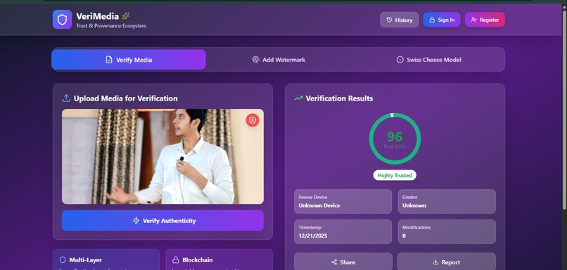 VeriMedia : AI-Powered Deepfake Detection Platform – screenshot 3