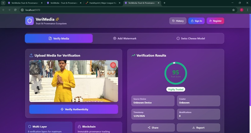 VeriMedia : AI-Powered Deepfake Detection Platform – screenshot 1