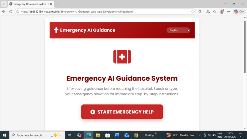 Emergency AI Guidance Web App – screenshot 1