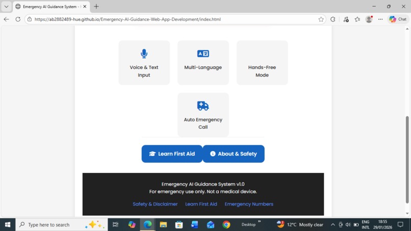 Emergency AI Guidance Web App – screenshot 2