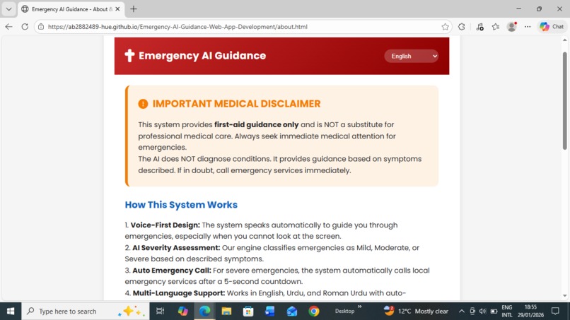 Emergency AI Guidance Web App – screenshot 3