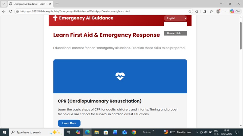 Emergency AI Guidance Web App – screenshot 4