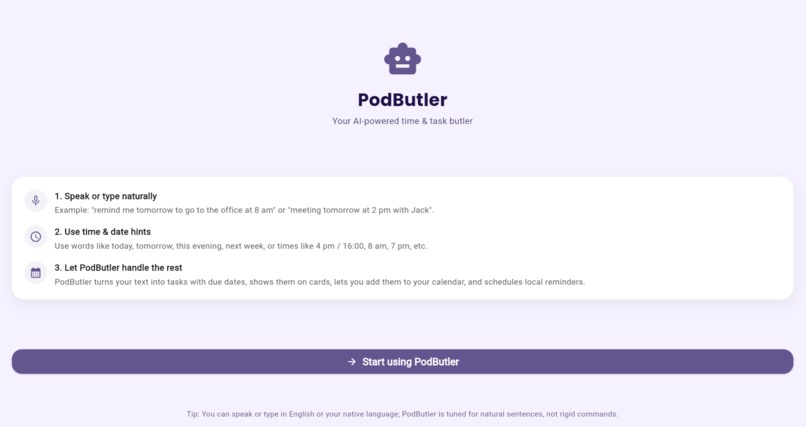 PodButler – screenshot 1