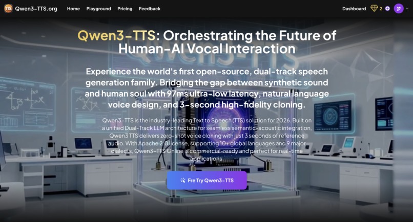 Qwen3-TTS Text to Speech – Open-Source AI Voice Generator – screenshot 1