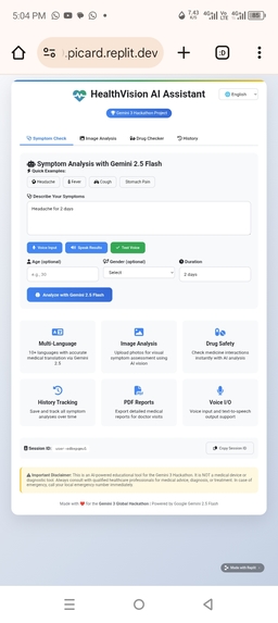 healthvision-ai-assistant – screenshot 1