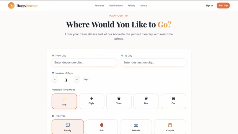 HAPPY JOURNEY PLANNER – screenshot 2
