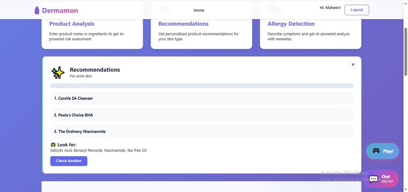 DERMAMON-AI-Powered Skincare Analysis Platform – screenshot 3