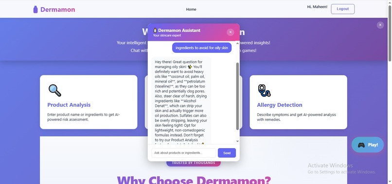 DERMAMON-AI-Powered Skincare Analysis Platform – screenshot 2