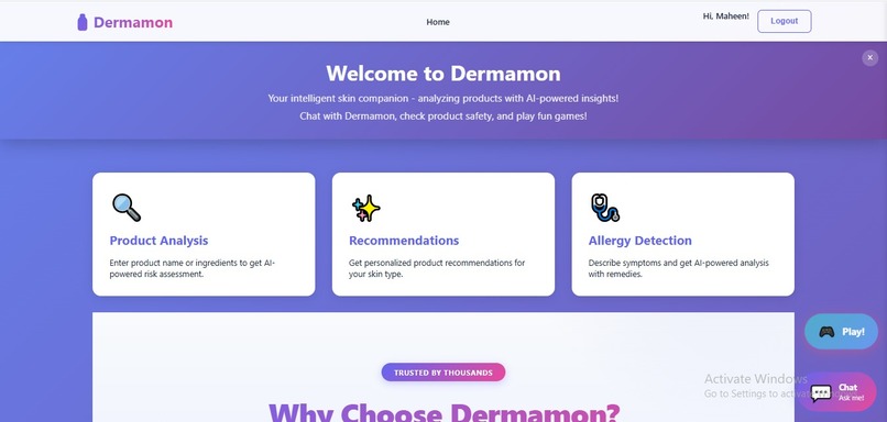 DERMAMON-AI-Powered Skincare Analysis Platform – screenshot 1