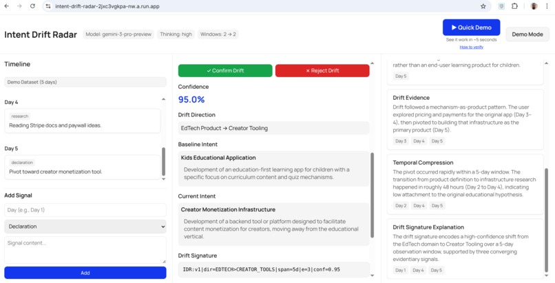 Intent Drift Radar – screenshot 3