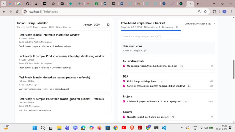 TechReady AI – Placement Coach for Indian Students – screenshot 3