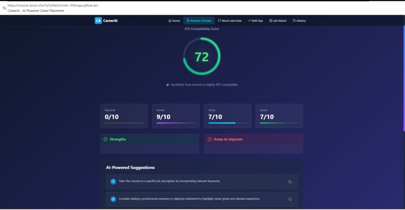 CareerAI - AI-Powered Career Placement Assistant – screenshot 1