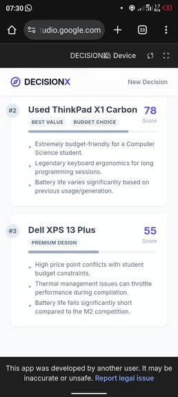DECISIONX – screenshot 2