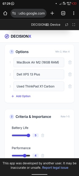 DECISIONX – screenshot 5