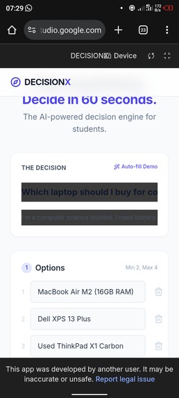 DECISIONX – screenshot 3