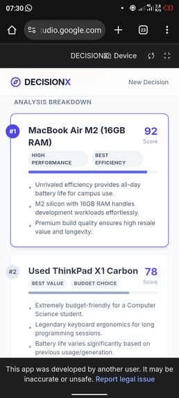 DECISIONX – screenshot 1