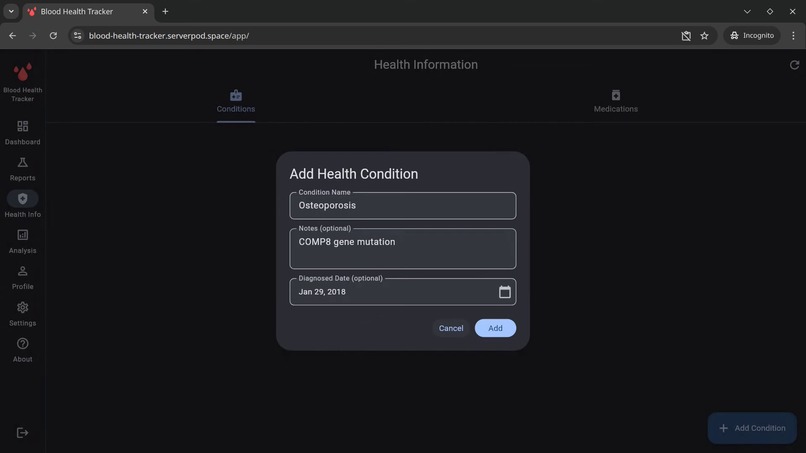 Blood Health Tracker – screenshot 3