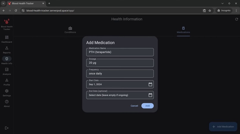 Blood Health Tracker – screenshot 4