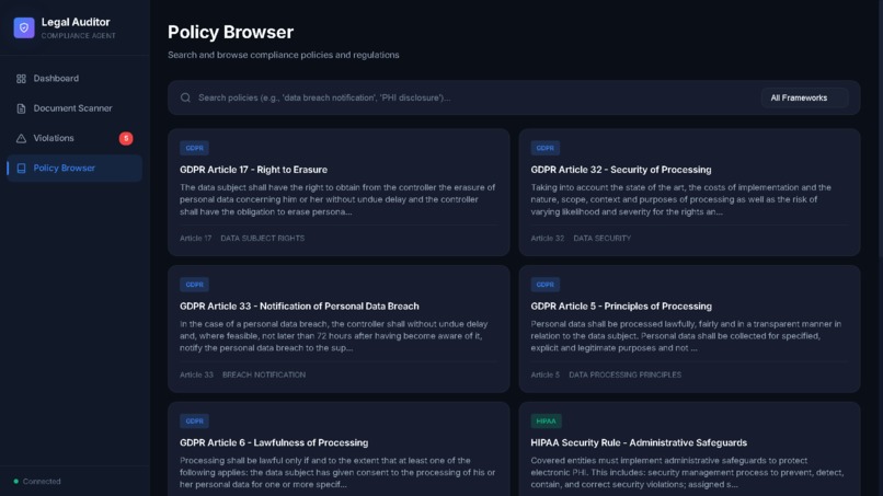 Legal Auditor - AI Compliance Agent – screenshot 2