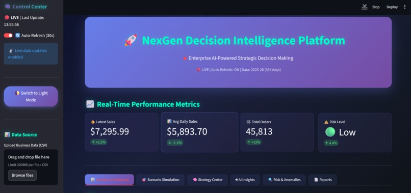 NextGen Decision Intelligence Platform  – screenshot 1