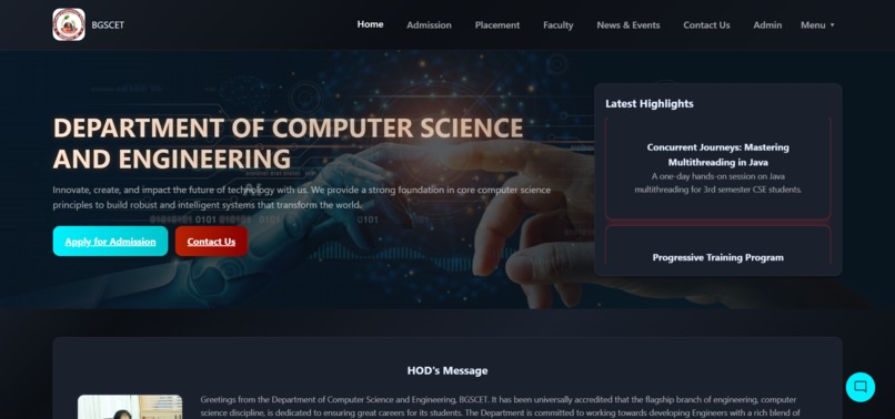 CSE Department Website – screenshot 1