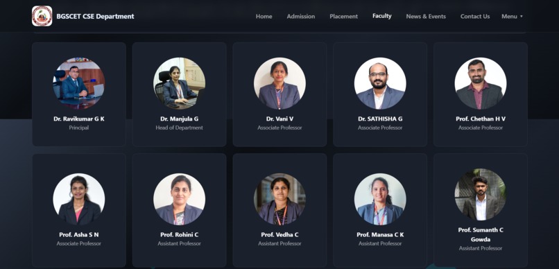 CSE Department Website – screenshot 2