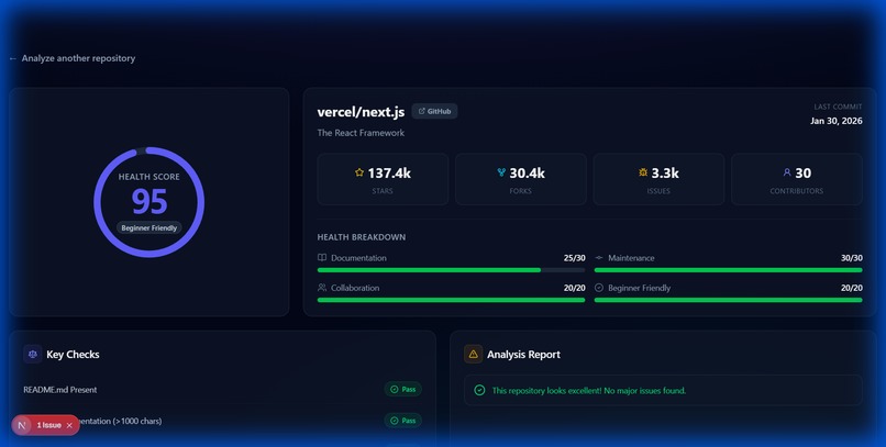 GitHub Repo Health Analyzer – screenshot 3