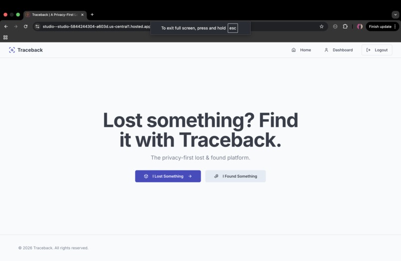 TraceBack – screenshot 1