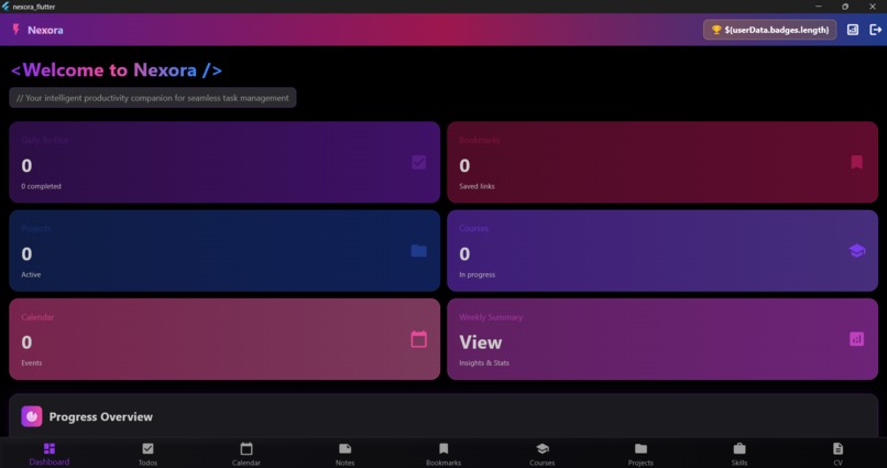 Nexora AI productivity system unifying tasks, plans,progress – screenshot 1