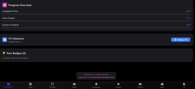 Nexora AI productivity system unifying tasks, plans,progress – screenshot 2