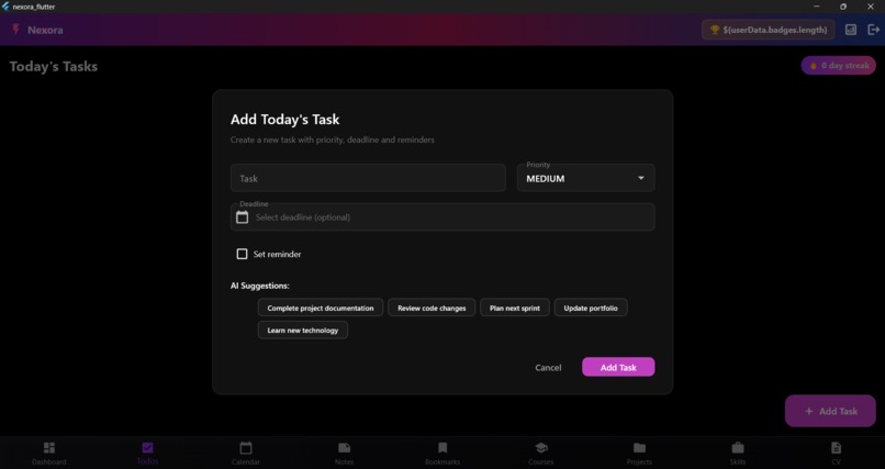 Nexora AI productivity system unifying tasks, plans,progress – screenshot 3