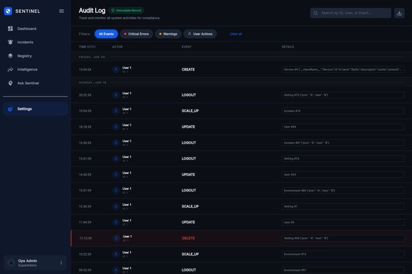 Serverpod Sentinel – screenshot 10